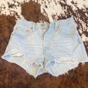 Signature by Levi Strauss Light Wash Distressed Jean Shorts